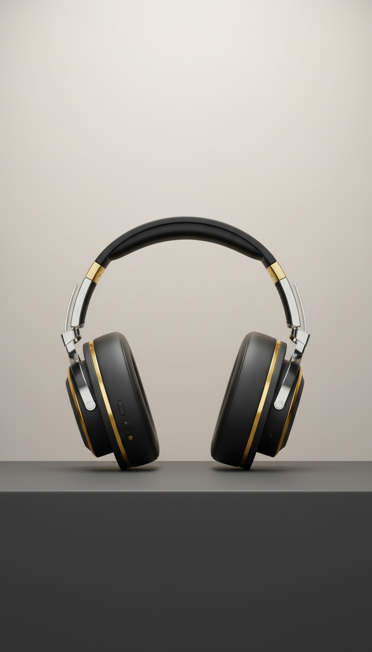 Lux gold edition headphones with chrome accents