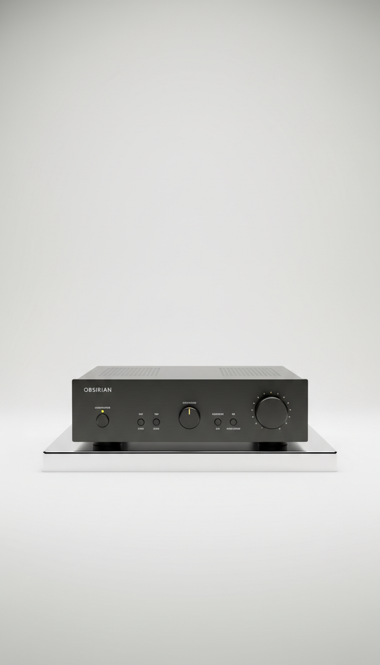 Obsidian integrated amplifier with matte black chassis